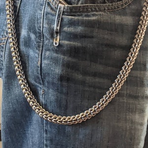 Double Wallet Chain, Hand Braided Leather, Men's Leather Wallet