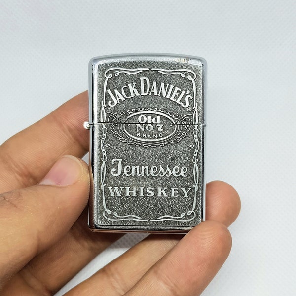 Vintage JACK DANIEL'S Old No.7 Tennessee Whiskey petrol -unique gift for men Lighter -custom gift for husband -custom gift for him