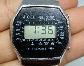 Rare Vintage J.H.C Digital Watch Made in 1984