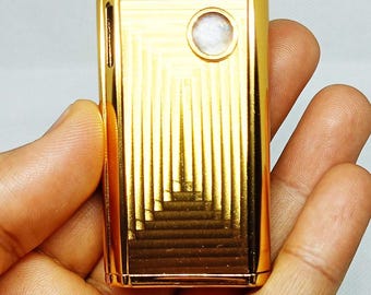ANCIEN JOLI BRIQUET RONSON NOIR GRIS FRANCE - A GAZ RECHARGEABLE Vintage Lighter