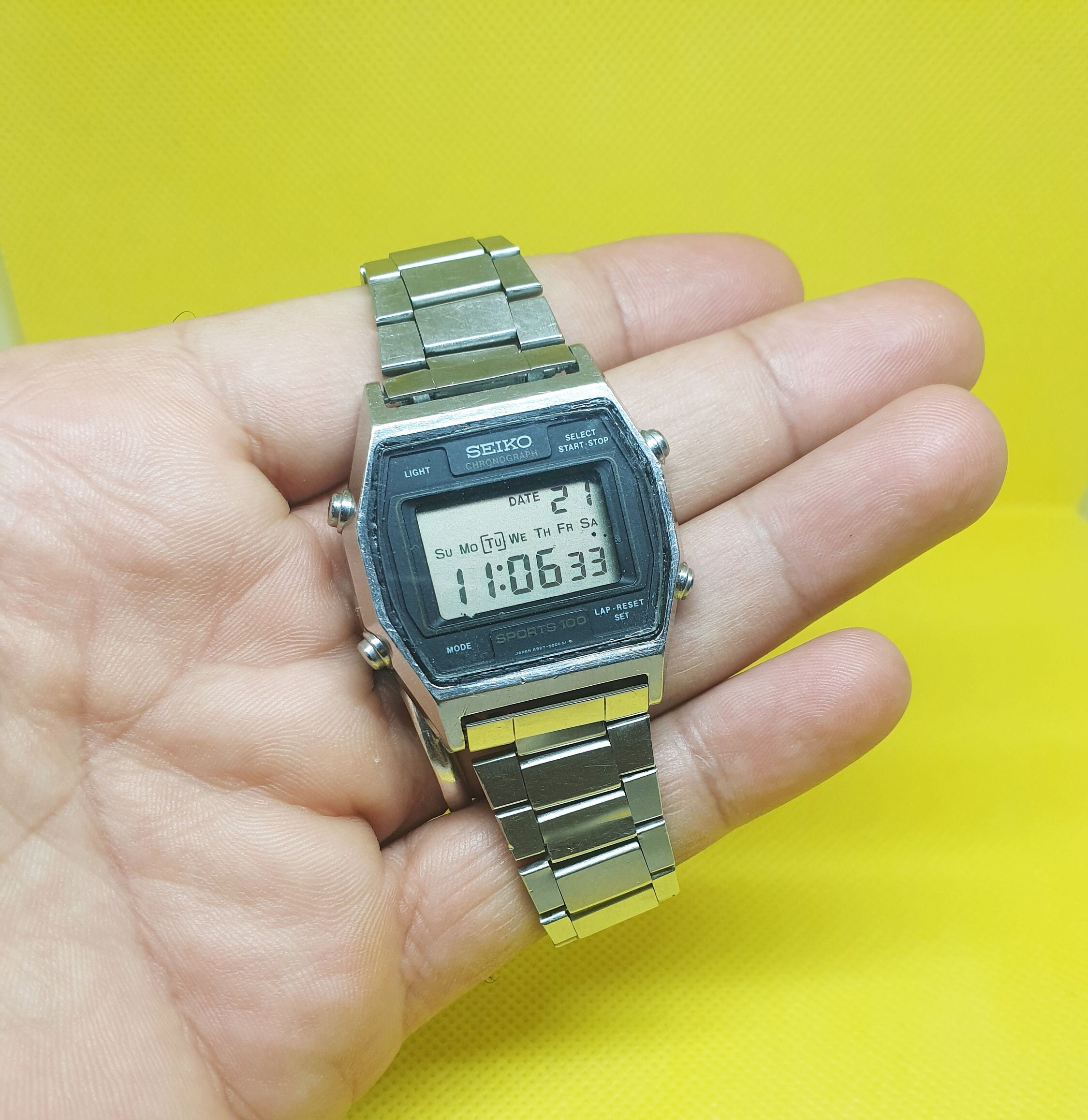 Vintage Seiko LCD Sports 100 Chronograph A927-5000 - Etsy