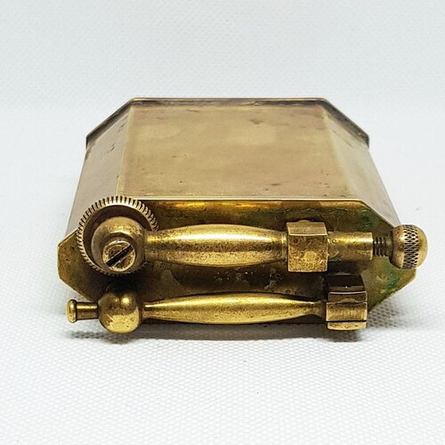 Vintage POLAIRE shops Working Brass WWII Table Llighter - Lift arm - French lighter - Collectible lighter - Lovely item - Gift Idea