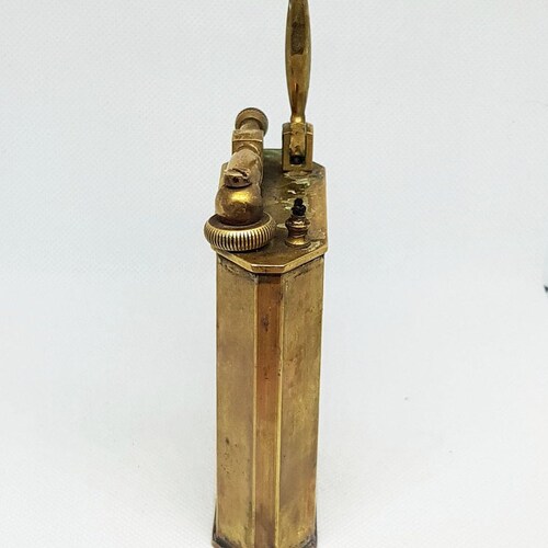 Vintage POLAIRE shops Working Brass WWII Table Llighter - Lift arm - French lighter - Collectible lighter - Lovely item - Gift Idea