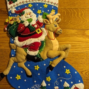 Finished Bucilla Christmas Stocking