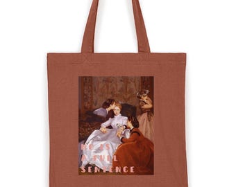 Fairtrade fabric bag, No is a full sentence, Feminism Statement, orange
