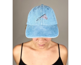 Vintage 6 Panel Cap, Smash the Patriarchy, GRL PWR, feministisches Statement, hellblau