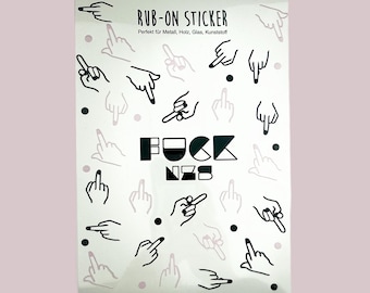 FCK NZS Two-Tone Rub-On Stickers | Bicycle Stickers Pink Black | Statement Stickers Bike Skateboard Decoration