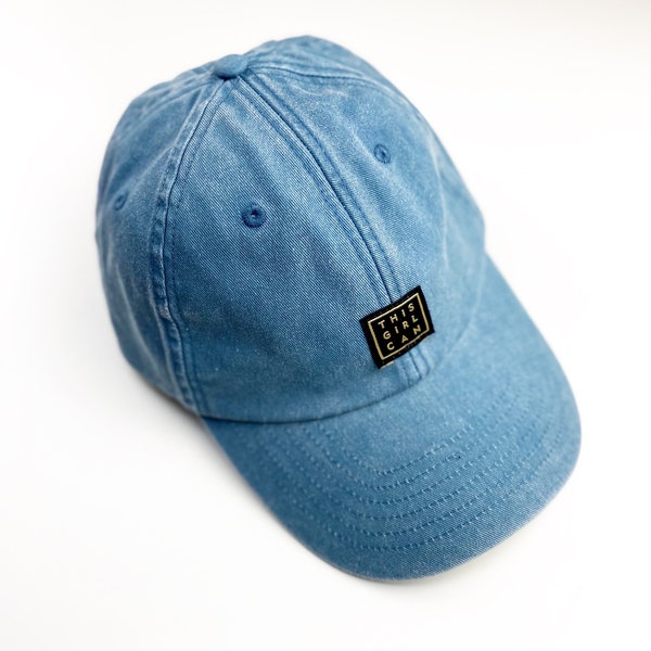 Vintage Hellblau,  6 Panel Cap, This Girl Can, feministisches Statement, Käppi