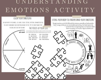 Emotions Activity Set: Mental Health, Emotion Wheel (Digital Download)