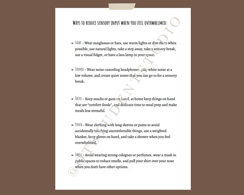 Sensory Intervention Ideas Therapy Session Handouts Sensory Regulation Worksheets Occupational Therapy Interventions Social Work Child Life Specialist Paraprofessional OT Ideas Pediatric Session Ideas Teacher Education Worksheets Teens Adults
