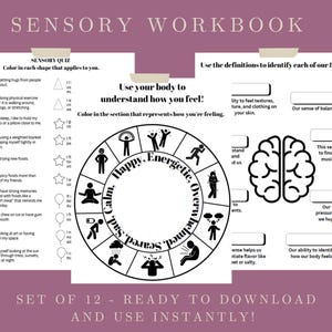 Sensory Regulation Workbook, Sensory Systems, Sensory Worksheets, Coping Skills Worksheets, Activities for Kids, Activities for Teens