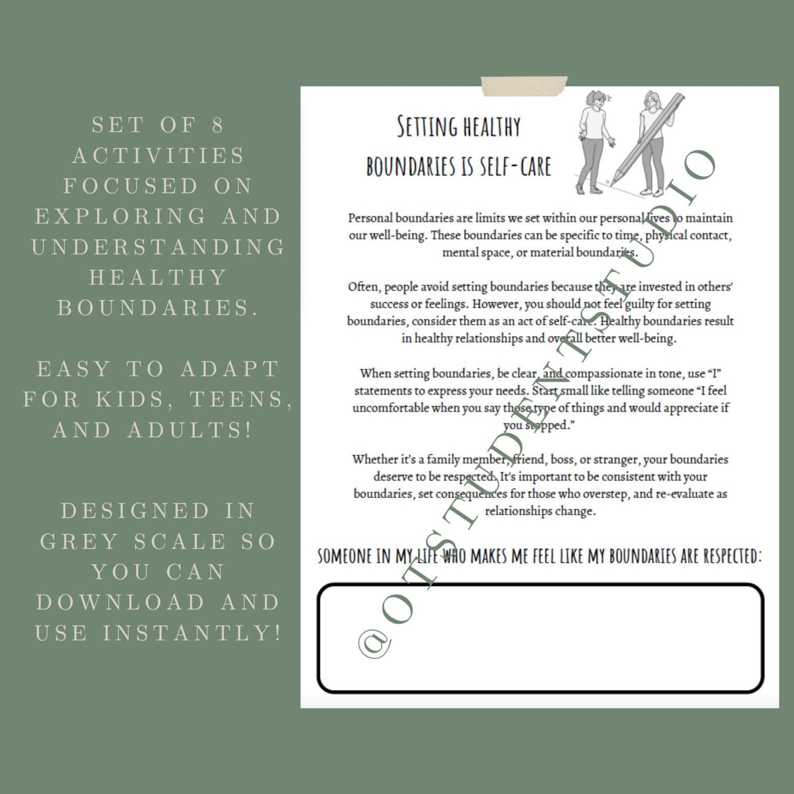 Healthy Boundaries Worksheet Set: Self-care Activities (printable) - Etsy
