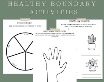 Healthy Boundaries Worksheet Set: Self-Care Activities (Printable)