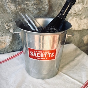 Seau à Champagne Ancien Gardet En Aluminium - Reims - Vintage Années 1920-1940 - Avec Poignée