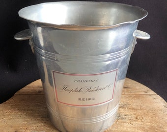 Secchiello per champagne vintage Theophile Roederer, Reims Francia, arredamento bar industriale