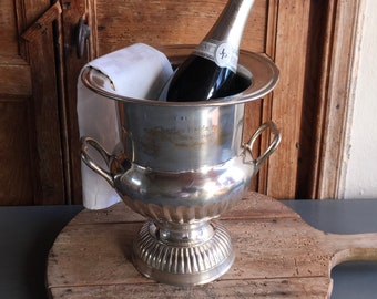 PIPER-HEIDSIECK engraved Medicis style vintage French silver plated Champagne bucket, ice bucket, wine cooler, 1960’s.