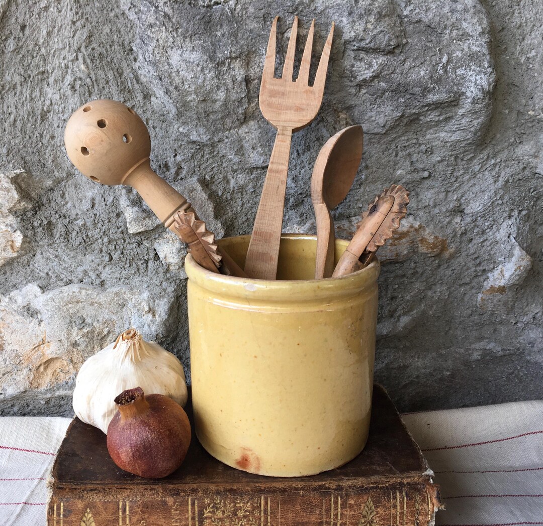 Antique French Stoneware Confit Pot, Crock Pot, Kitchen Utensil ...