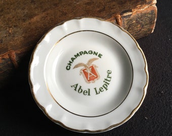 Vintage French “ABEL LEPITRE” Champagne, little dish, ring dish, or ashtray even. Limoges Porcelaine, made by ARKA in Paris.