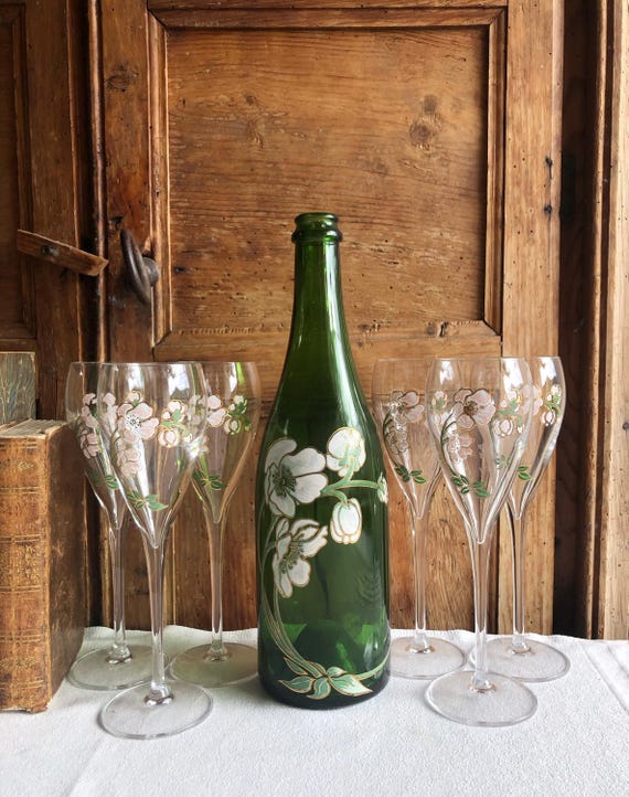 The Art of Vintage:　Perrier-Jouët 6 Vintage “PERRIER-JOUET” Belle Epoque, Art Nouveau, Crystal