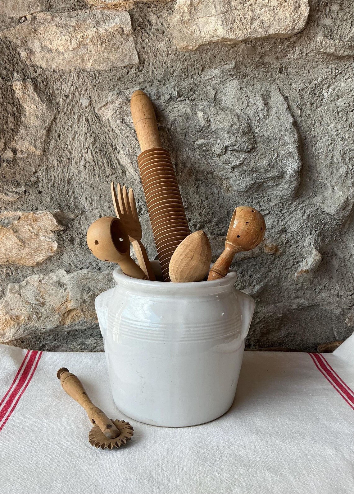 Vintage French Beige/cream GLAZED Stoneware Confit Pot, Crock Pot ...
