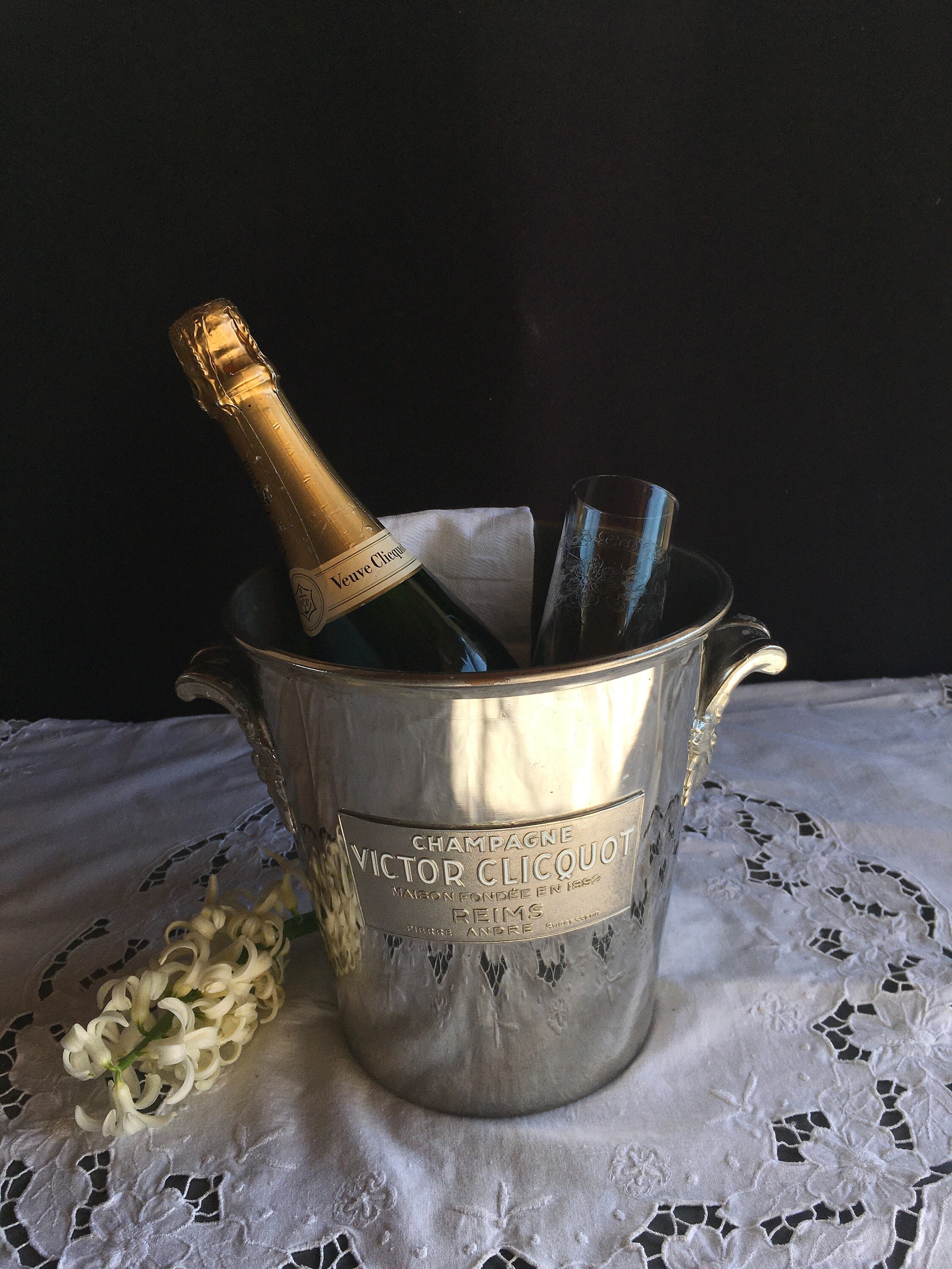 VICTOR CLICQUOT Antique French 1930's Chromed Champagne Bucket