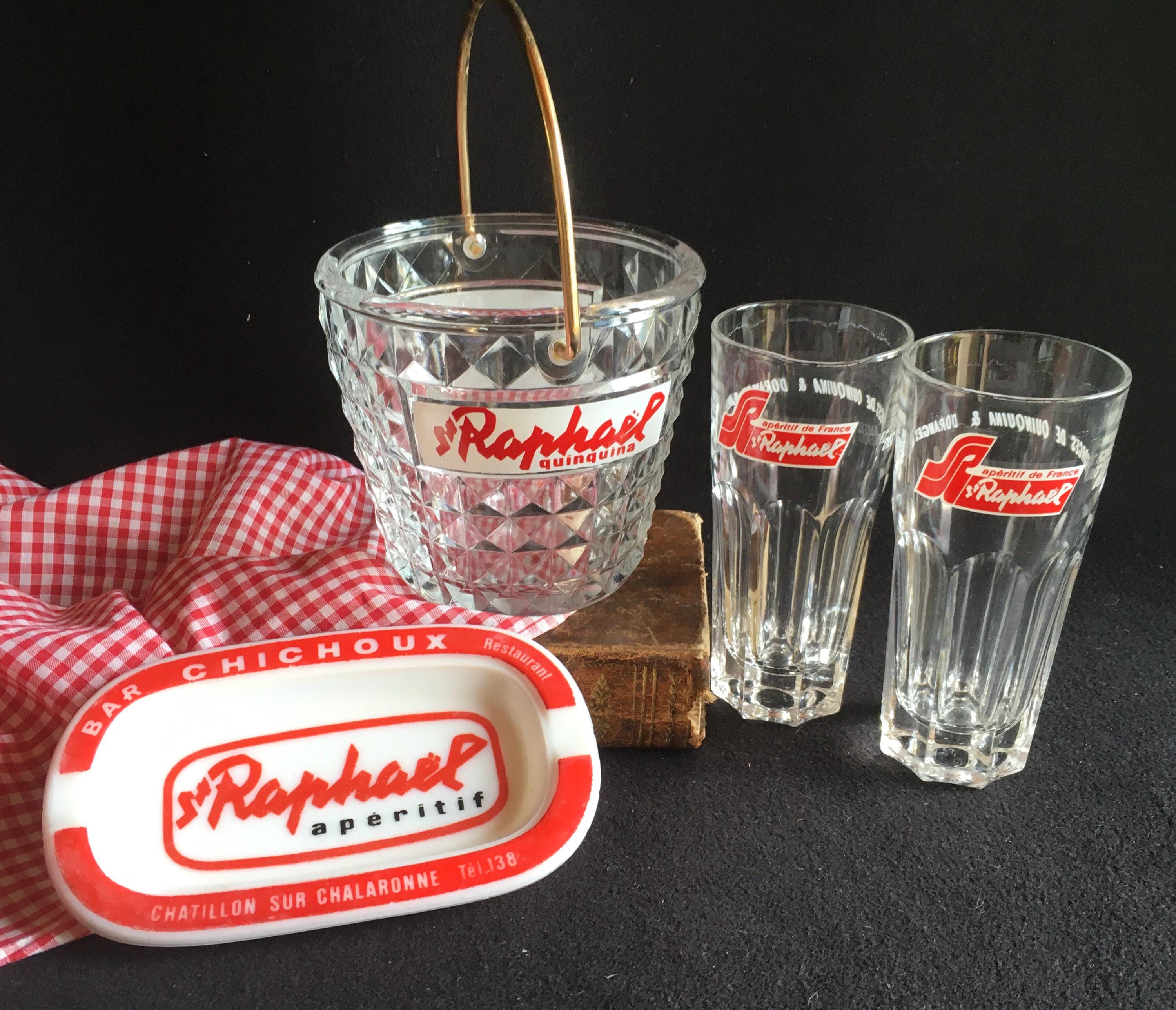 Ancien verres publicitaires Saint Raphaël année 70 vintage