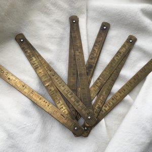 Vintage französisches faltbares Maßband, faltbares Lineal, Zentimeter