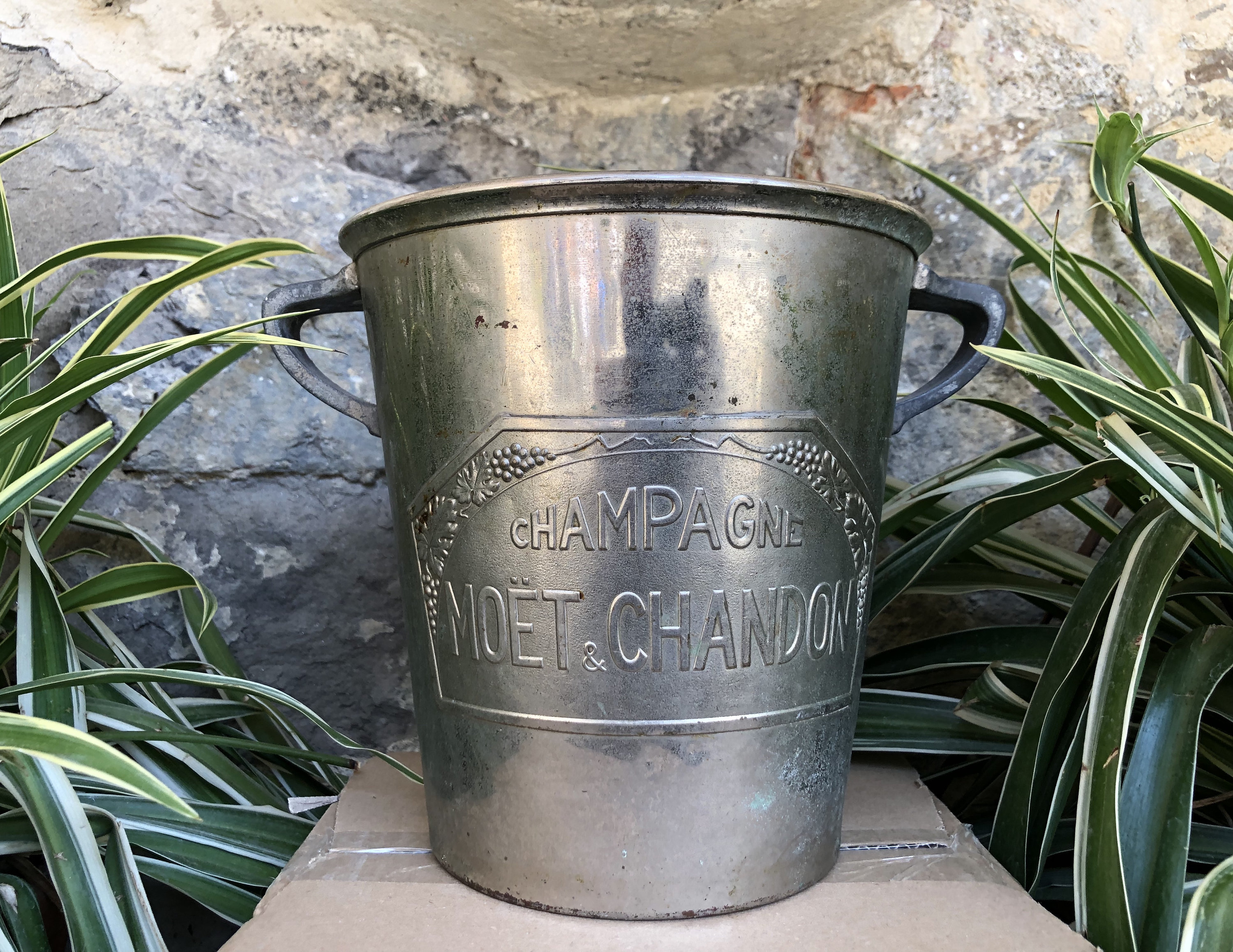 Vintage Domaine Chandon Champagne Wine Cooler ICE BUCKET Aluminum 9” Tall  Nice!