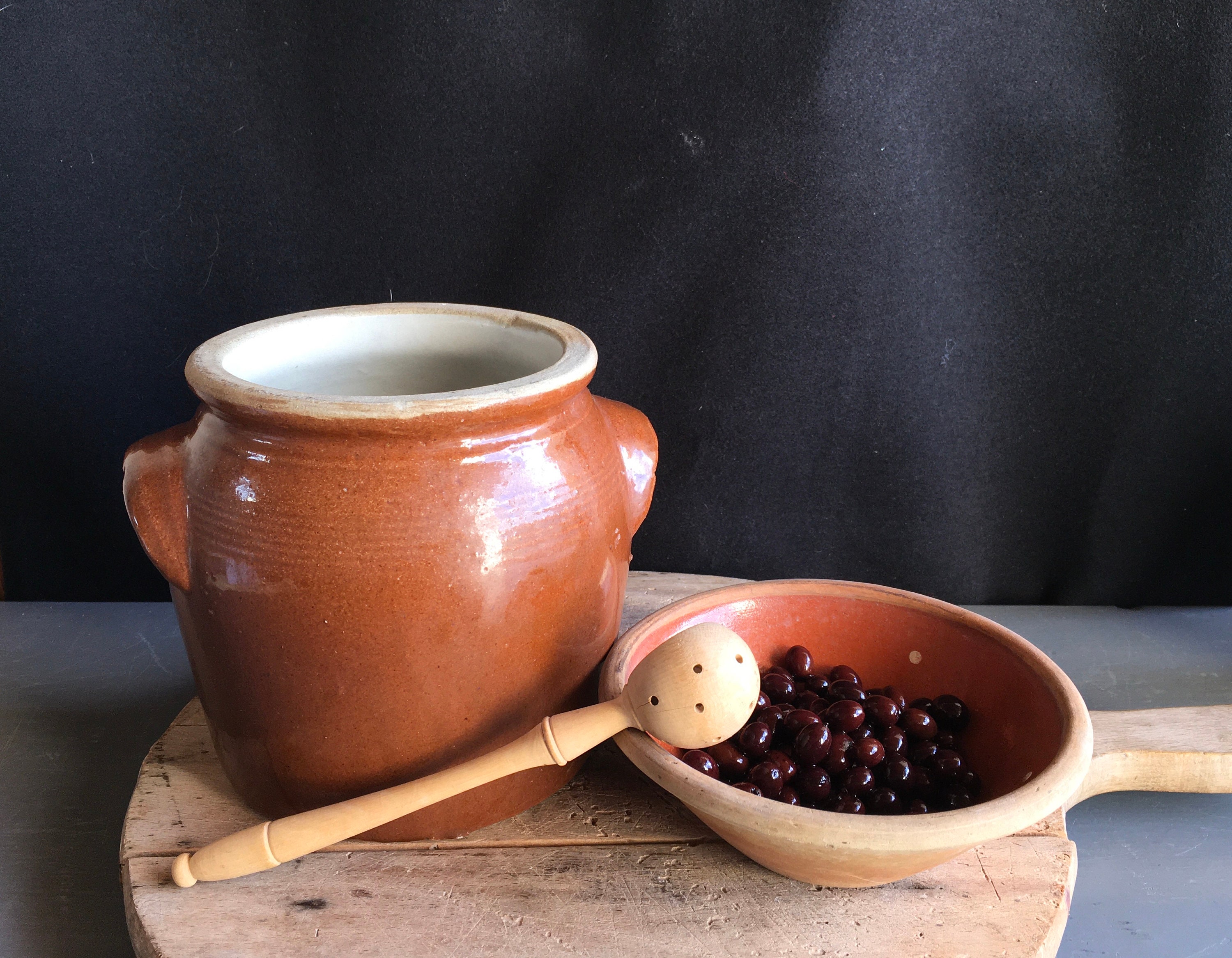 Français en Grès Provencal Olive Pot Très Condition. Pot Gres. Crock de Provence, Français Crock, Fa