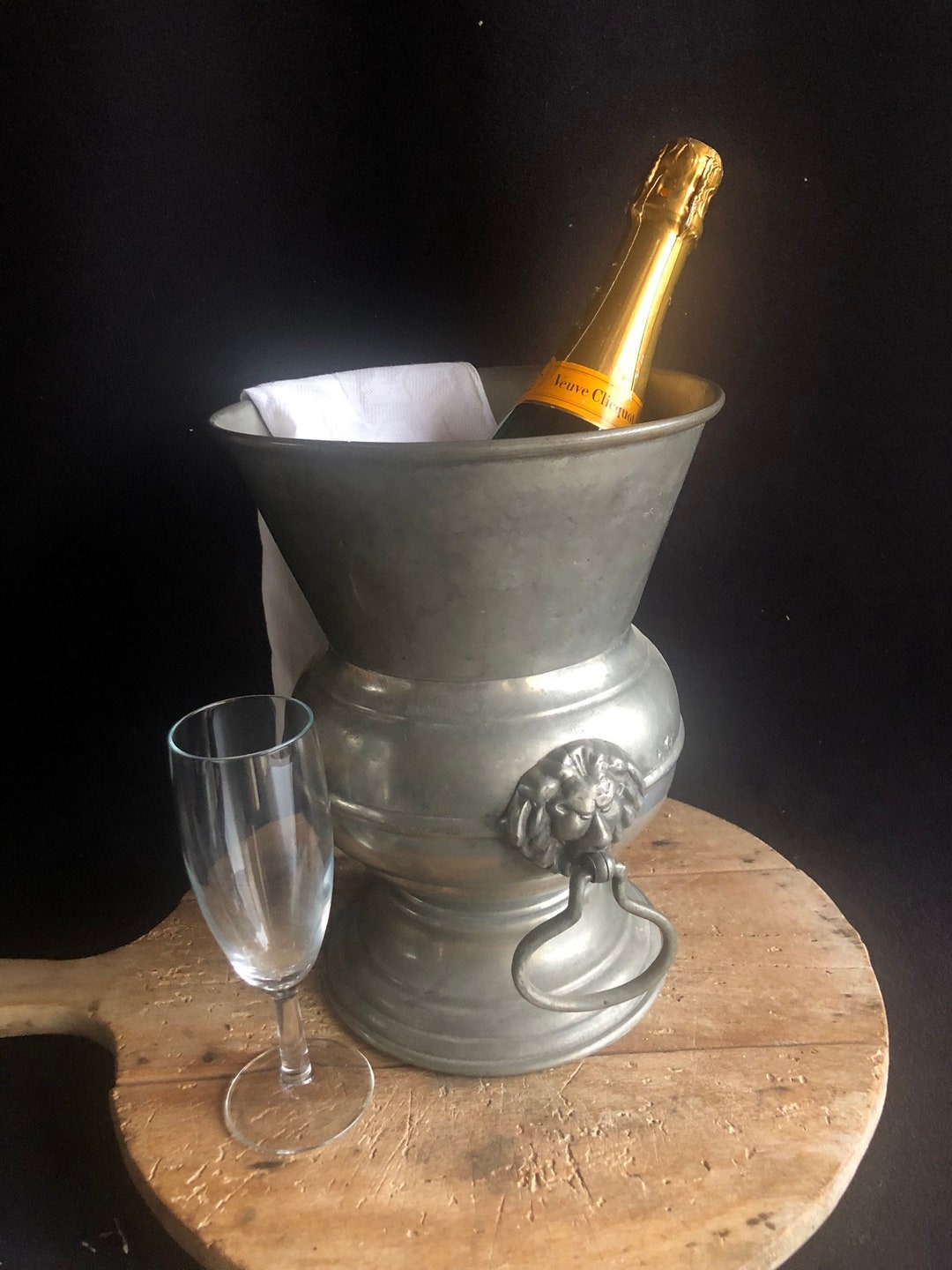 Vintage PEWTER Champagne Bucket Ice Bucket Wine Cooler. LION Etsy
