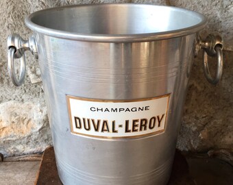 Vintage French DUVAL-LEROY Champagne bucket, wine cooler, ice bucket. Nice mat finish, cute