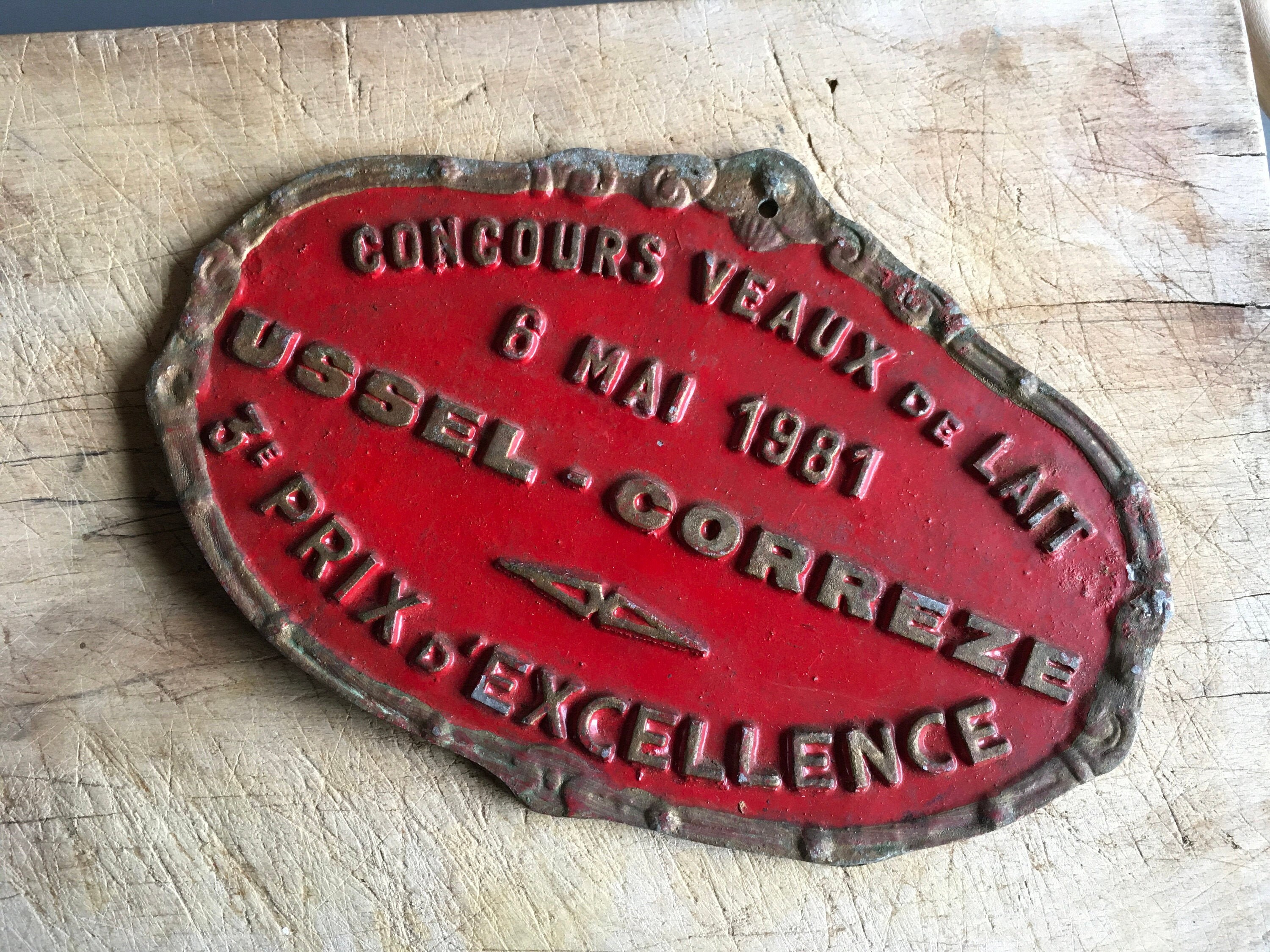 Prix de Bétail, Vintage Français Alluminium, Enseignes Boucher, Décoration Ferme.