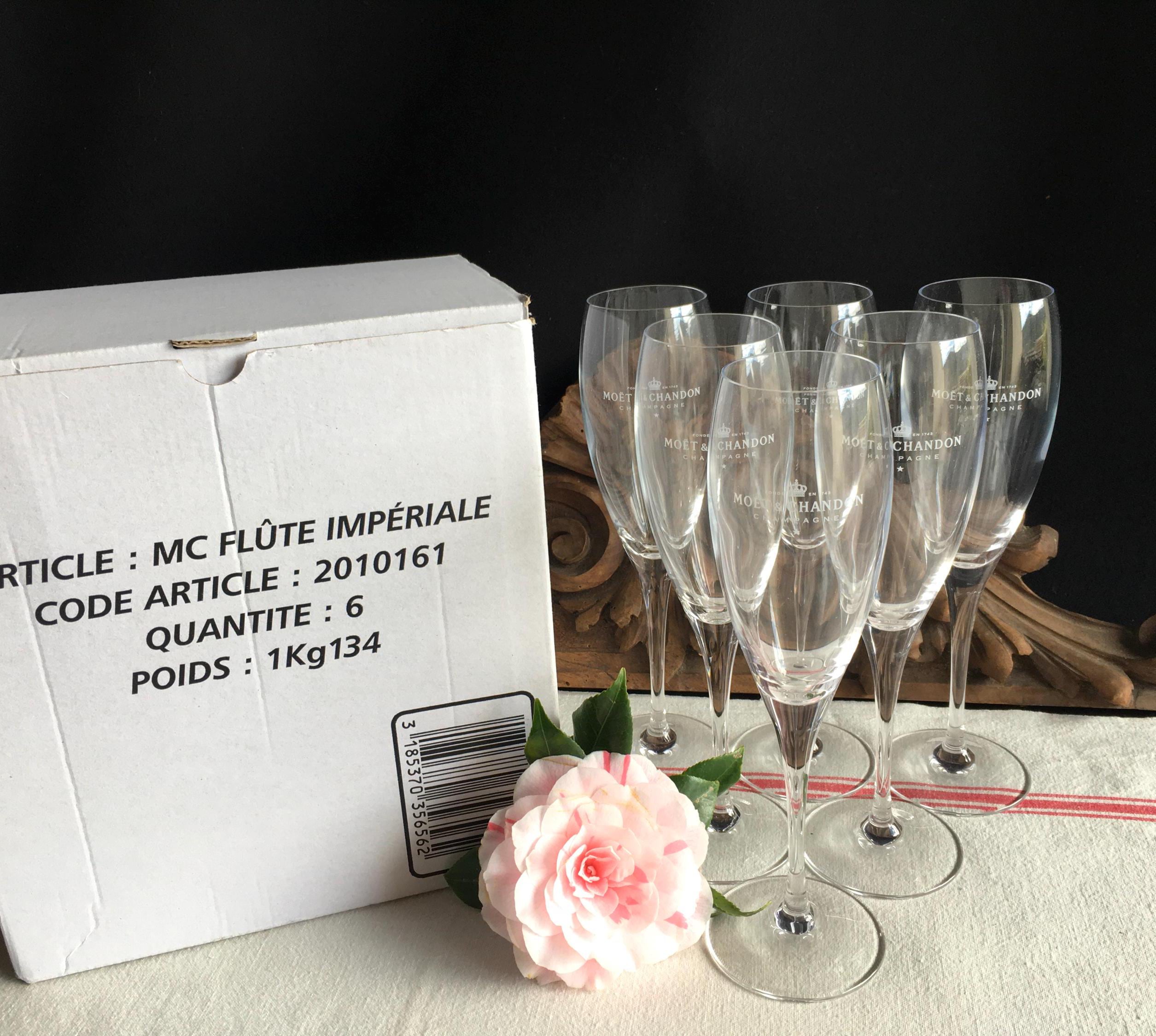 Reserved. 6 Vintage MOET & CHANDON Flûte Impériale, Champagne