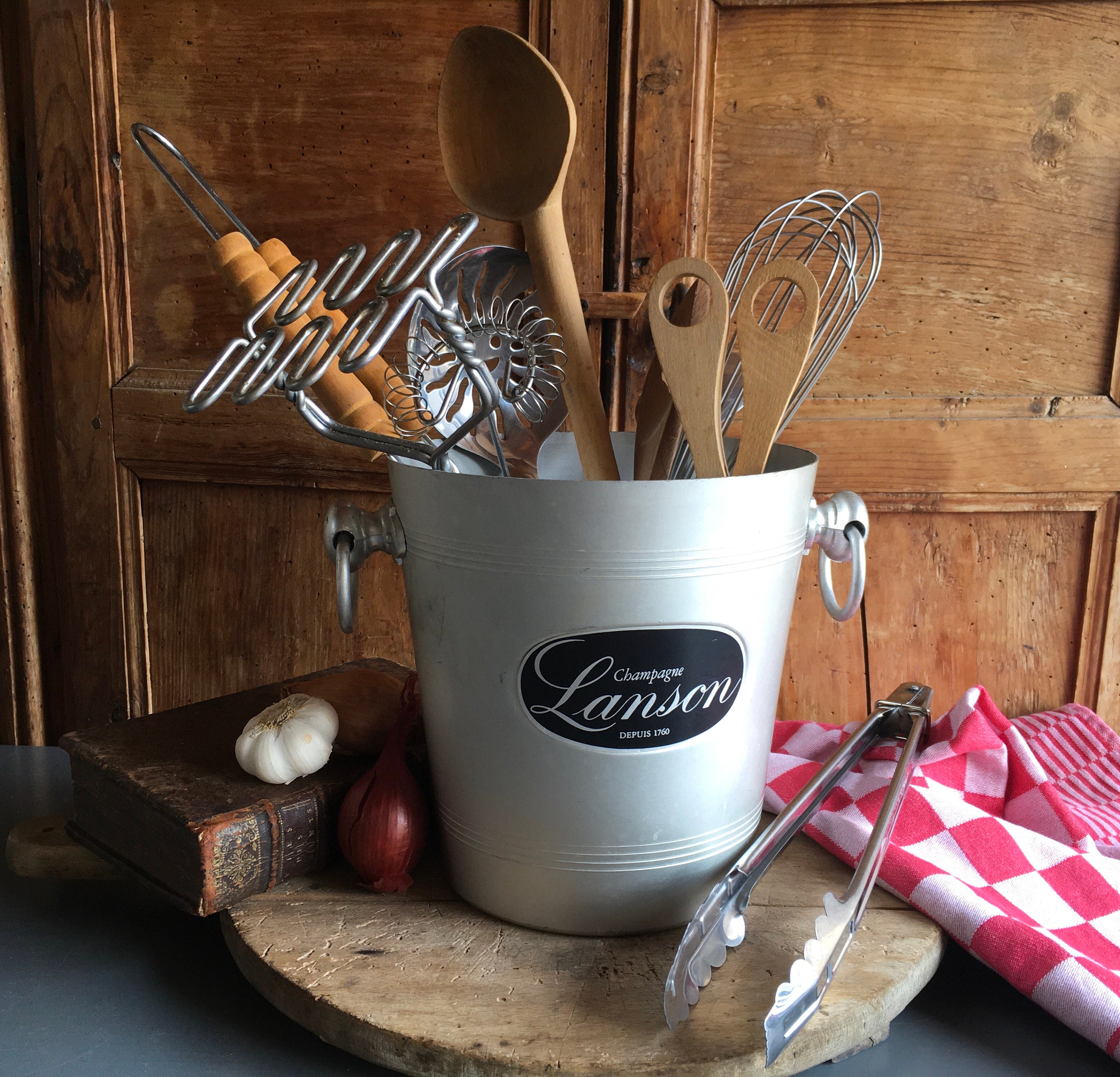 Fraise de Champagne Lanson, Seau à Glace, Glacière Vin. Cadeau L'homme. Vintage Français, Années 198