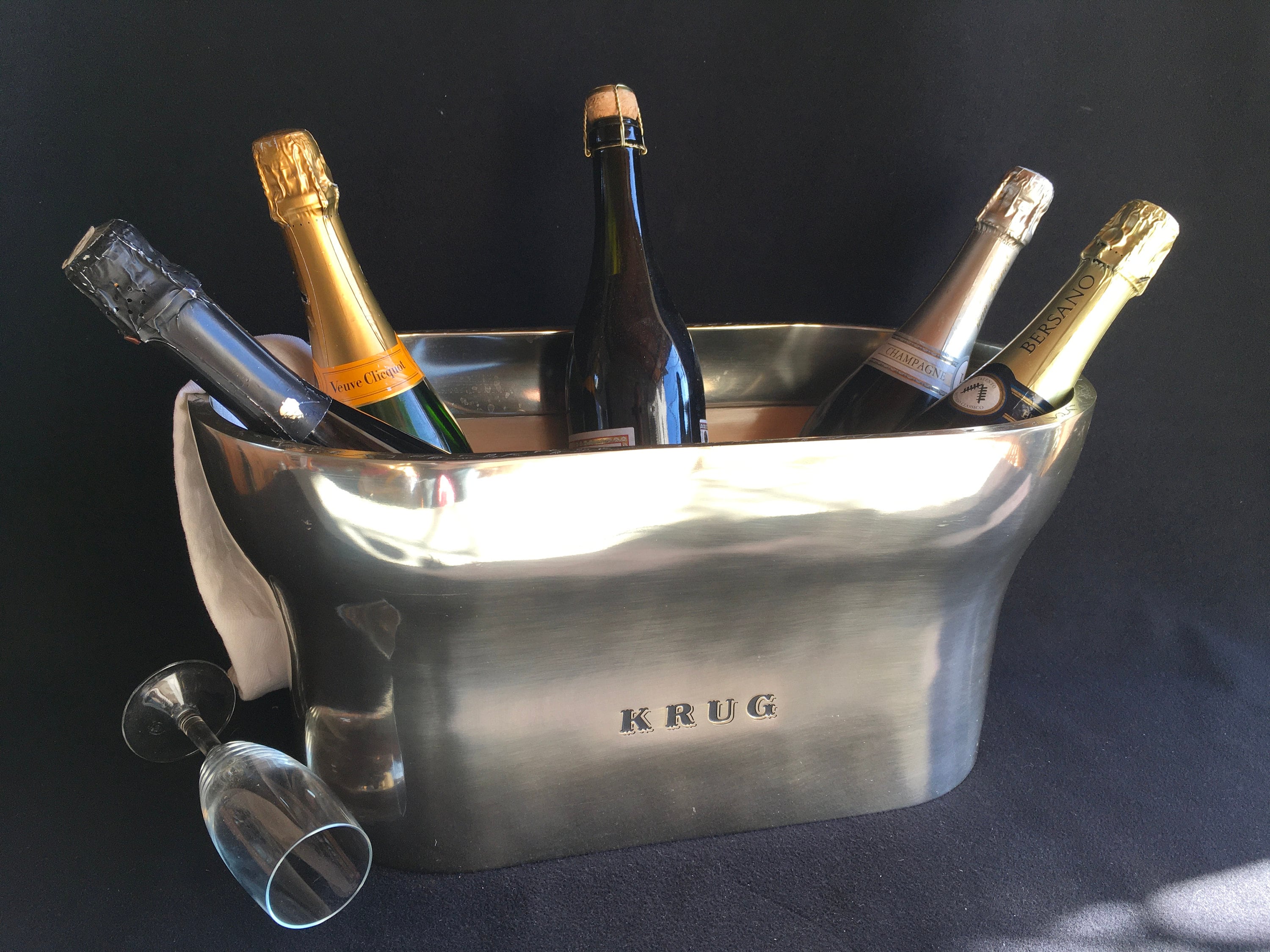 KRUG Double MAGNUM Pewter Champagne Cooler, French Multi