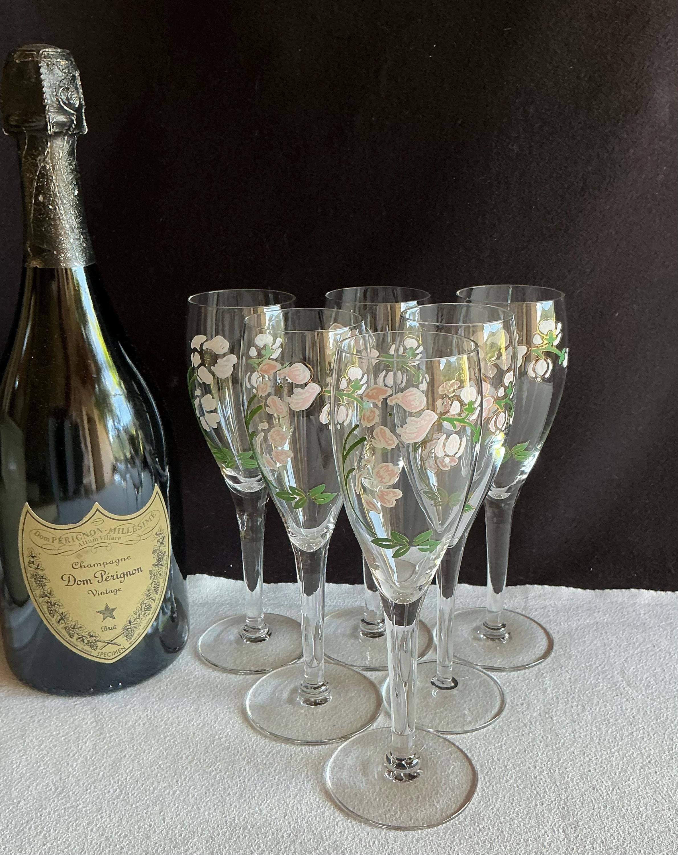 6 Vintage “PERRIER-JOUET” Belle Epoque, Art Nouveau, Crystal