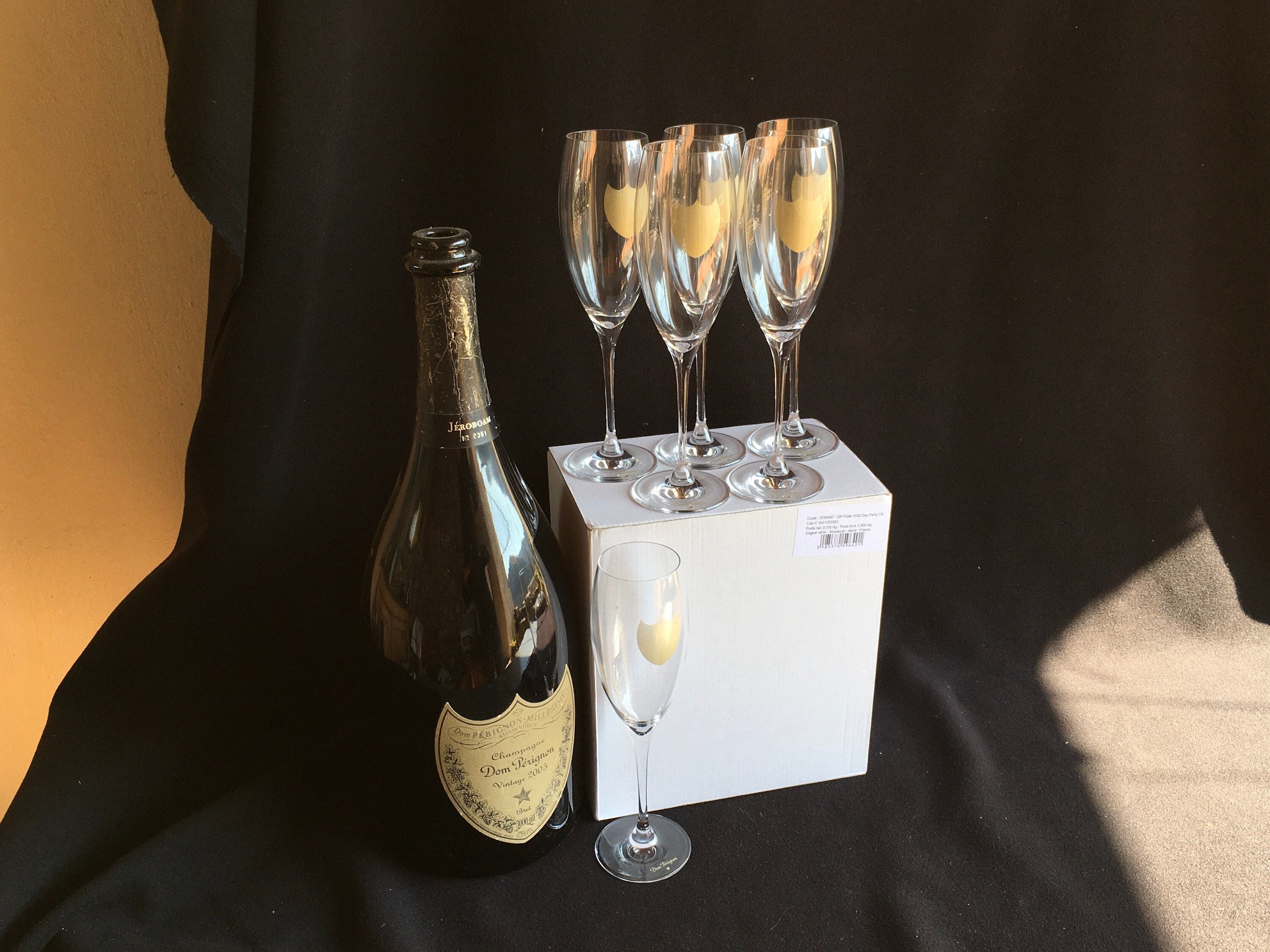 6 Coupes à Champagne Dom Perignon, Flûtes. Édition Limitée en Boîte Originale. en Parfait État Nouve