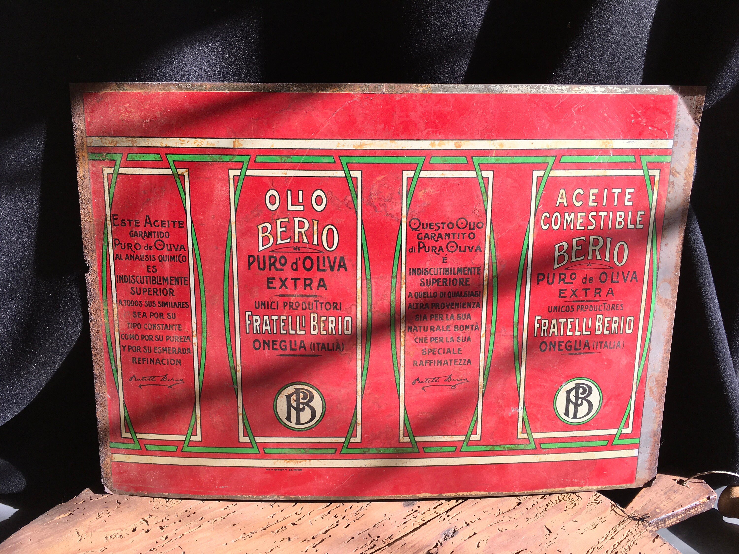 Seau en Métal Italien Vintage, Récipient d'huile d'olive Devenir.... Jamais Devenu Un Seau