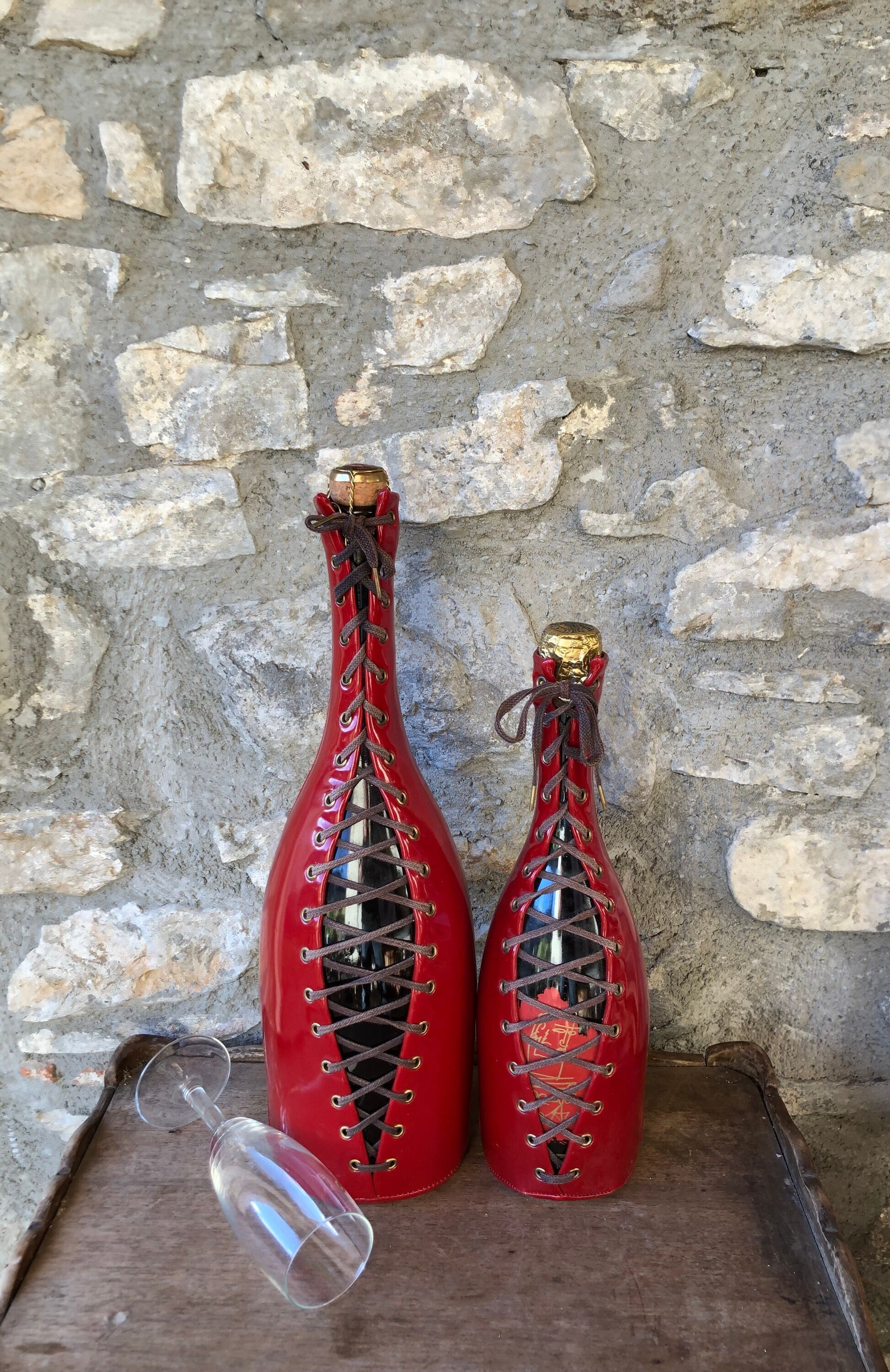 JEAN-PAUL GAULTIER, Dressed Piper-heidsieck Champagne Bottle, Red
