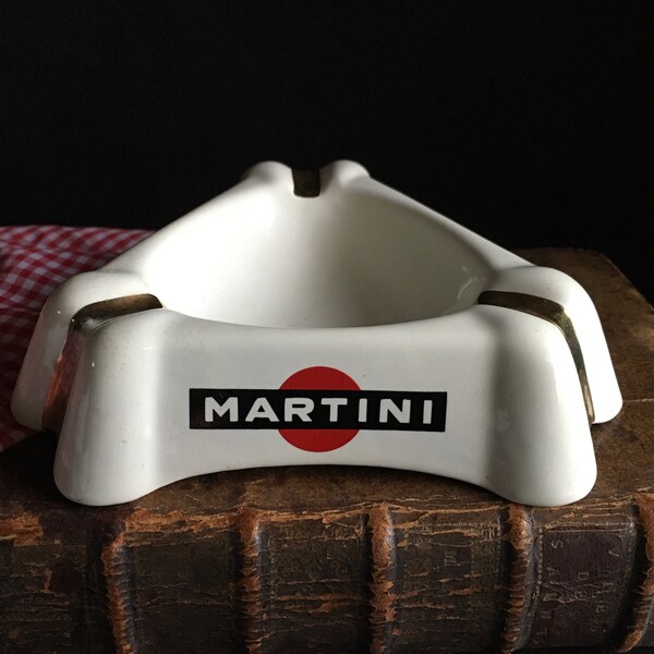 A MARTINI ceramic 1960’s ash tray, ashtray, ring dish.  Great condition. Bar, bistro, advertising, retro, collectable, man gift