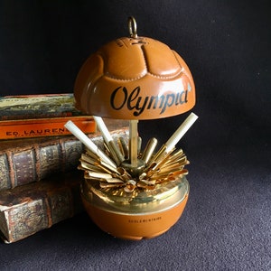 football cigarette holder 1960's Cigarette Dispenser, in the Shape of a Football (soccer). Unique Man  Gift, Collectable, European, Retro, Bistro, Bar
