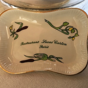 Michelin star Restaurant LUCAS CARTON Paris, ashtray, ash tray, ring dish, vide poche. Made by LONGCHAMP France. Perfect condition.