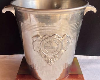 Antique French ART DECO “Monopole - Heidsieck” Champagne, ice bucket, made by Argit Paris. Chromed metal.