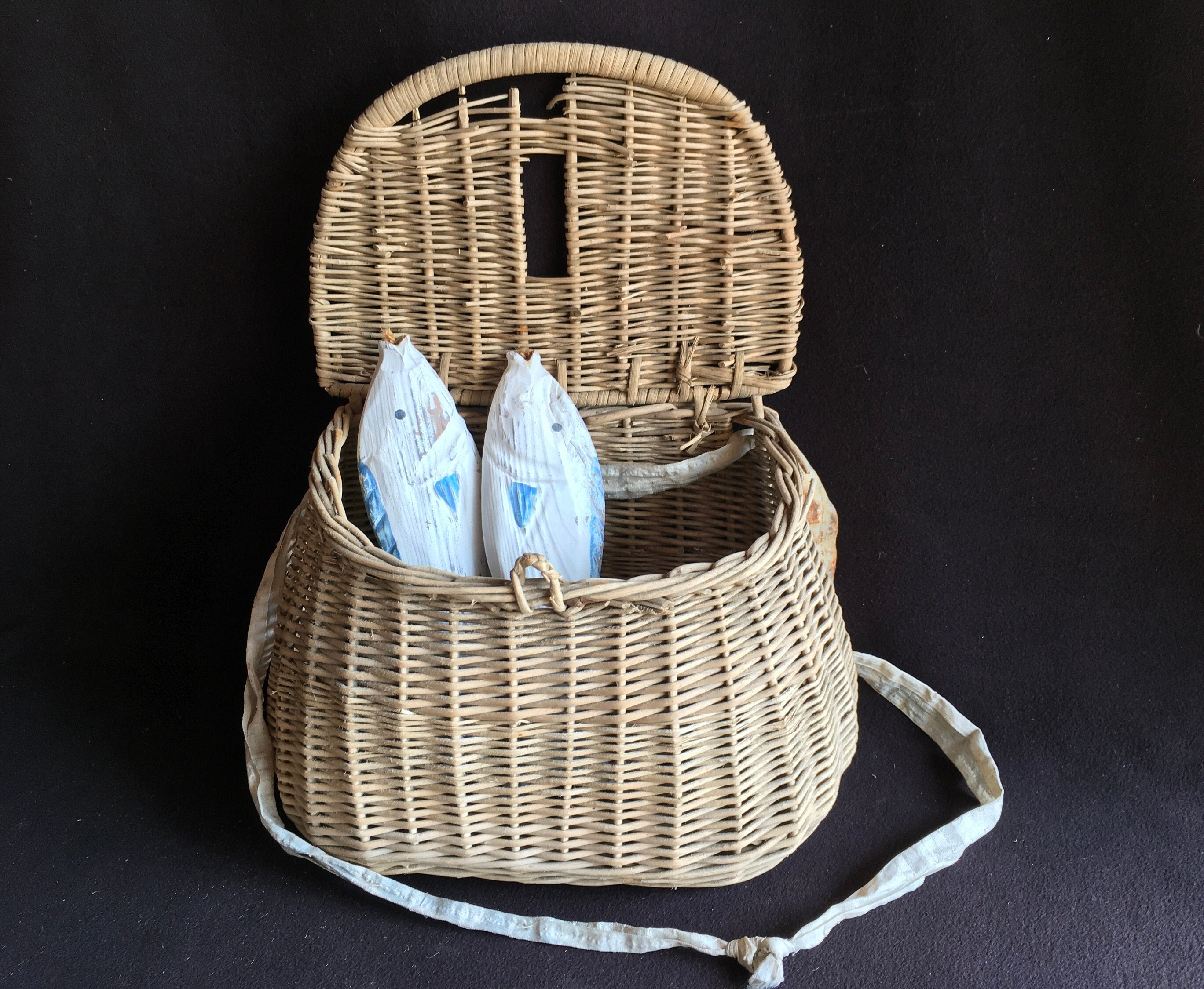 How to Make a Fishing Basket Creel Turned Hanging Flower Basket