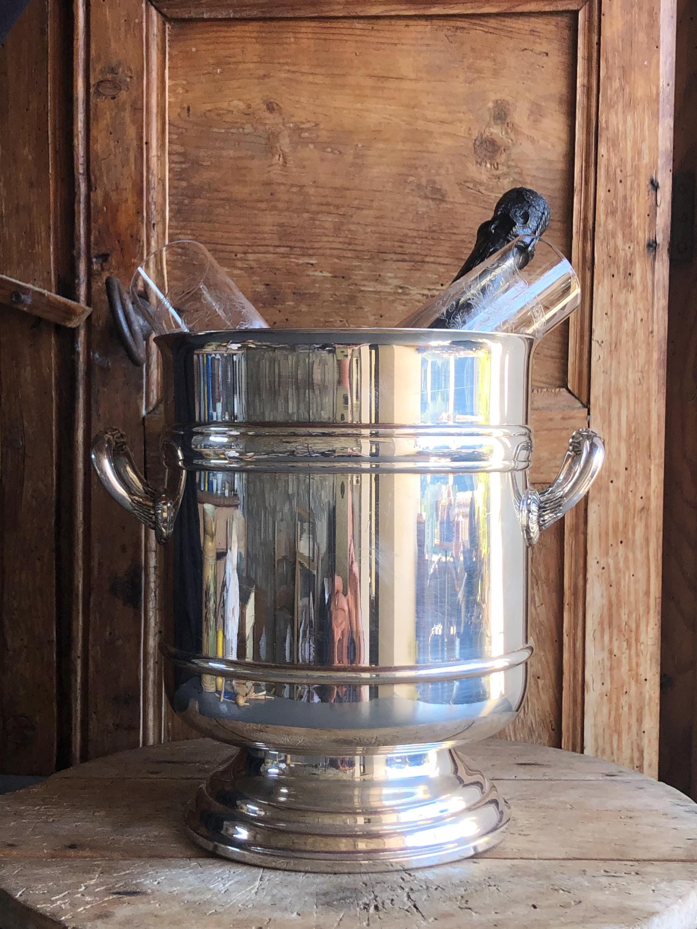 Vintage French “CHRISTOFLE” Silver Plated Champagne Cooler, Ice
