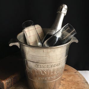 Seau à Vin Blanc Art Déco ARGIT France - Argenté, Hauteur 28cm - Occasion