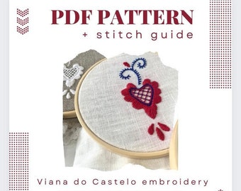 Motif de broderie coeur Viana - Guide de couture pour débutants (téléchargement PDF)