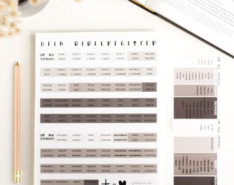 Bible Index "Warmgrey" with bookmark | Universal grip index | Books of the Bible | Bible marking system | Baptism gift | Quiet time
