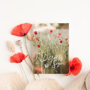 Karte "Gottes Segen" | A6 | Segenswunsch | christliche Zitate und Sprüche | Bibelverse | Mohnblume