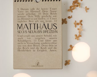 Perpetual calendar | OUR FATHER | according to Matthew 6 I grass paper, A5